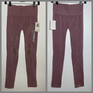 NEW Leggings, Pants, L/XL Woman/Jr/ Teen, No Comment, Distressed, Plum Lavender